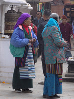 bodnath, pèlerins, tibétains